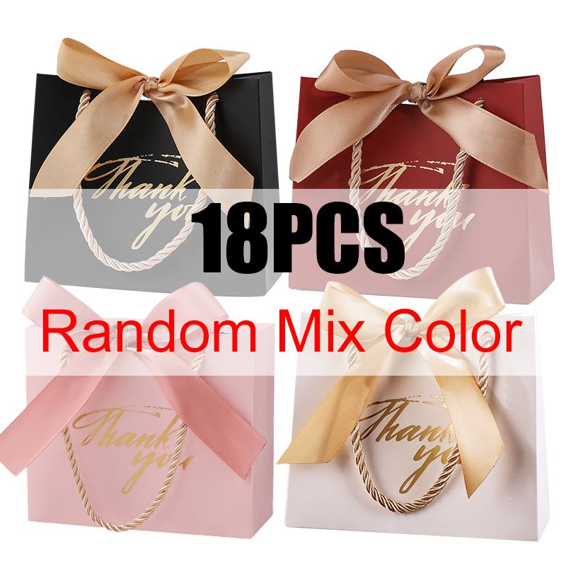 6121824PCS Thankyou Gift Bag Wedding Party Favor Gifts Wrapping Props Black White Red Pink Available Holiday Goodie Bags ZYF