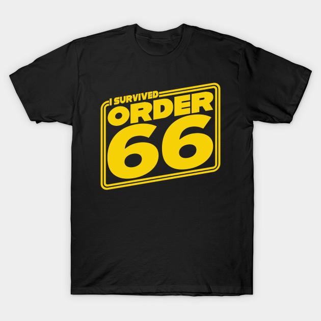 

Men Black Print T-shirt I Survived Order Sixty-Six No-Cut Transfer Paper Print Cotton Tshirt 2XL чорний