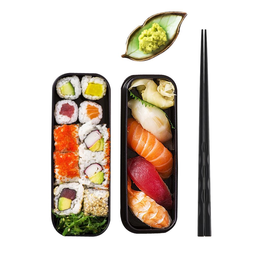 1 Pair New Portable Kitchen Non-slip Japanese Alloy Sushi Chopsticks