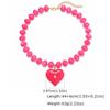 Collana girocollo alla moda con ciondolo a forma di cuore grande esagerato e catena colorata con perline per donna, dichiarazione di personalità, gioielli Y2K, regalo
