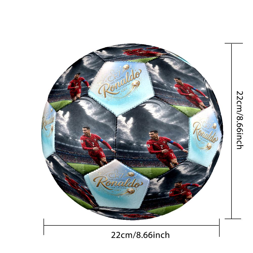 Ronaldo's Juventus Journey Size 5 Soccer Ball Machine-Stitched Indoor/Outdoor Training and Matches Ideal for Soccer Enthusiasts