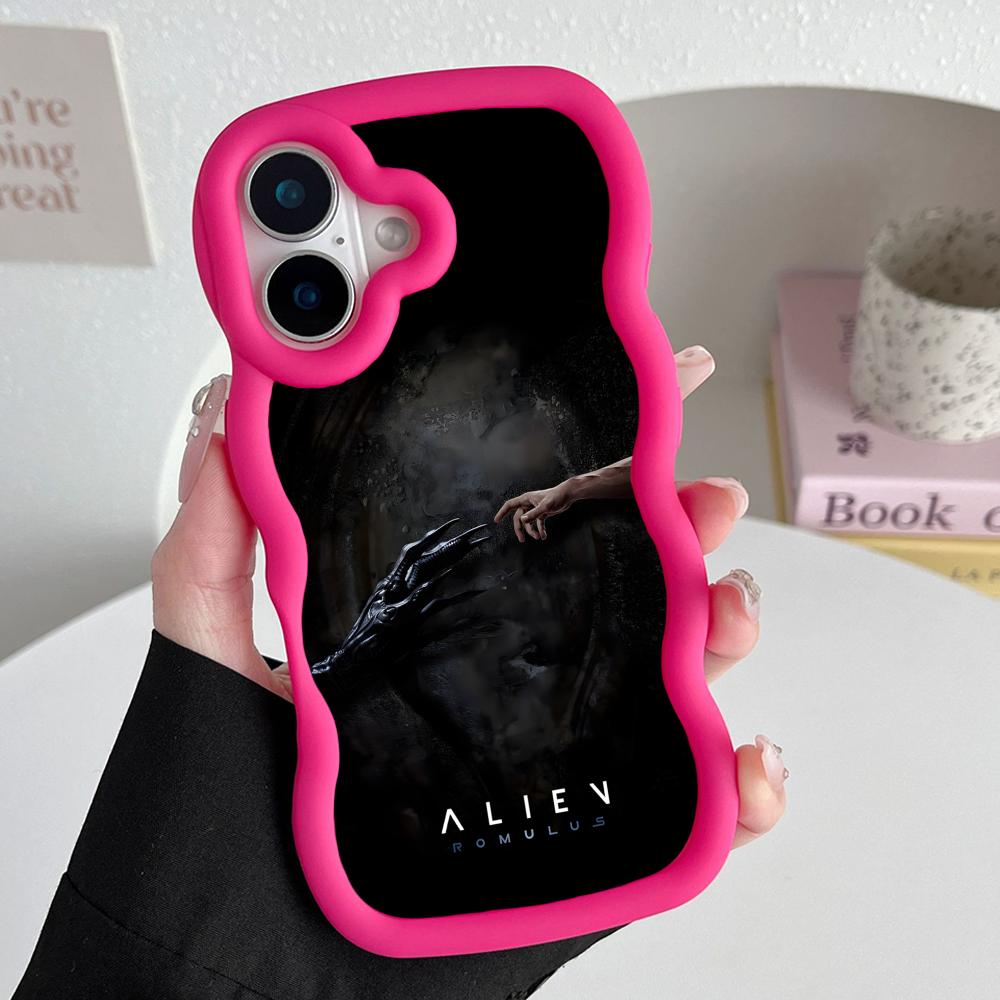 Alien Romulus Mobile Cell Phone Case for iPhone 17 16 15 14 13 12 11 Air Pro Max Plus Wavy Edge TPU Colorful Cover Cover