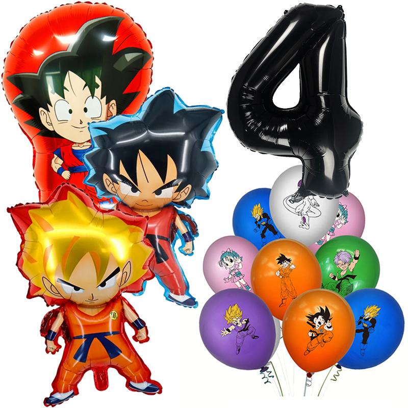 Dragonball Birthday Decoration Goku Stickers Balloons Disposable Tableware Tablecloth Straw Cup Plates Baby Shower Supplies Toy