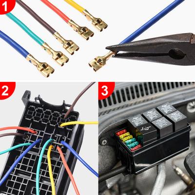 Caixa de Terminais de Relé Automotivo Lâminas de Fusível 3A-40A 6 Vias Proteção de Circuito Acessórios Automotivos Para Carro Caminhão Trailer Barco Marinho