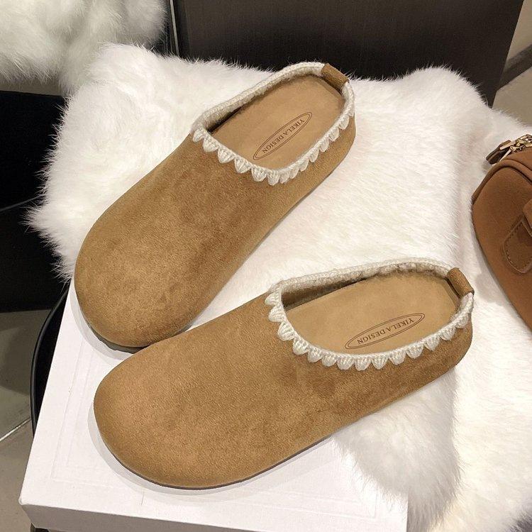 

Женские 2025 новый осенний супер огонь ретро универсальный ленивый один педаль кружево сумка голова полуприцеп 40