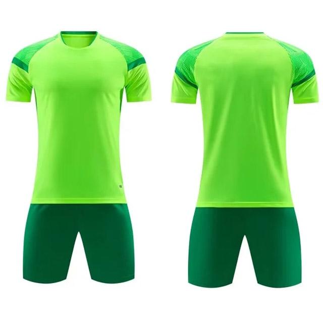 

Short Sleeve 2 Piece Sportswear Adult Football Jerseys Set Soccer Training Suit 3XL зелений