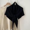 100% Pure Wool Women's Triangle Shawl: Knitted Scarf, Solid Color, High-End and Versatile Neck Warmer