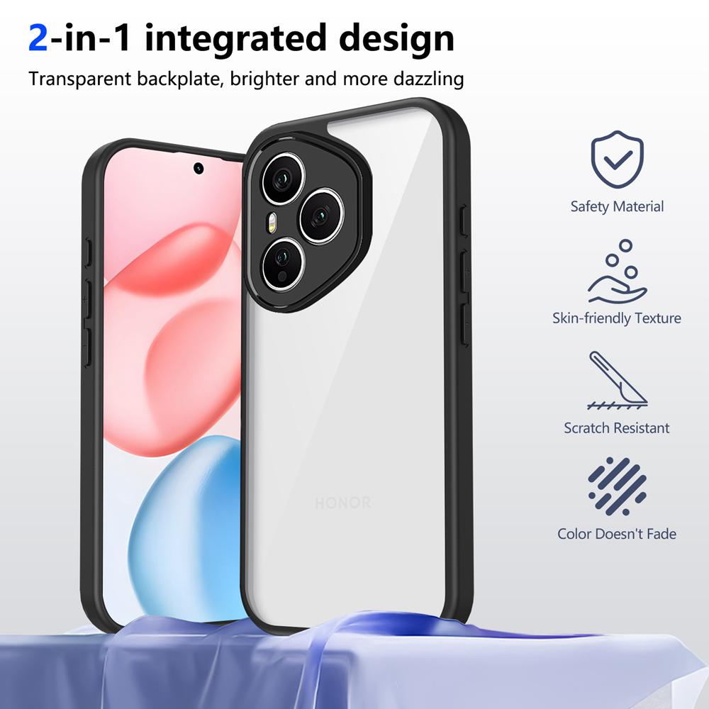 KEYSION Custodia Trasparente per Telefono per HONOR 400 400 Pro 5G Silicone+PC Cover Posteriore Trasparente Antiurto per Huawei Honor 400 Lite