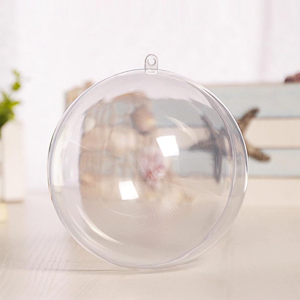 Clear Baubles 3.9in Diameter High Transparency Safe Plastic Hanging Hole Christmas Fillable Balls For DIY Decoration