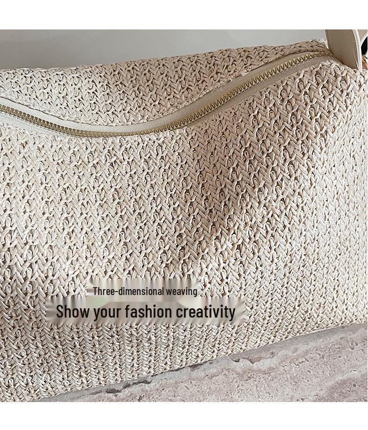 2026 Summer Straw Woven Underarm Bag: Casual Single Shoulder Beach Tote