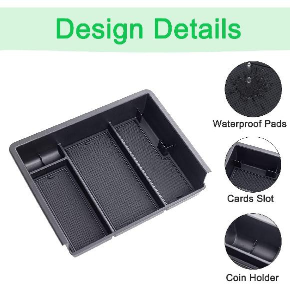 PIMCAR Center Console Organizer Tray For 2014-2018 Chevy Silverado GMC Sierra 1500 & 2015- 2500HD/3500HD Models -  Fit Storage Ert Accessories