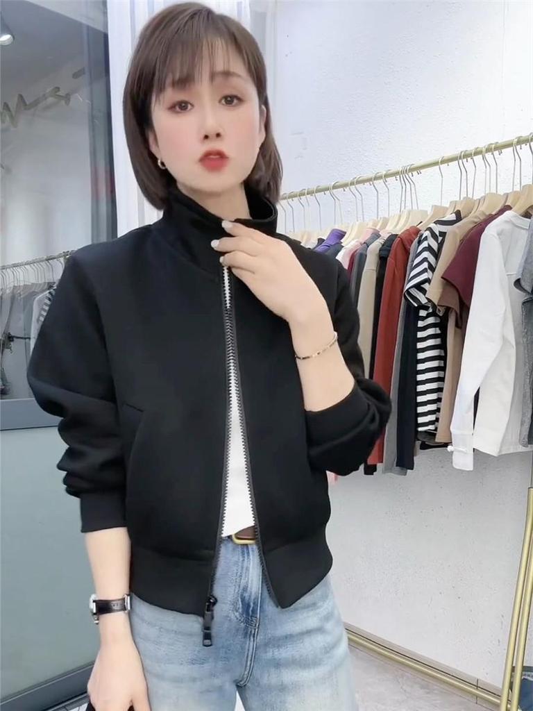 Korean Style Women's Petite Casual Stand Collar Jacket, Spring/Autumn 2025 Collection