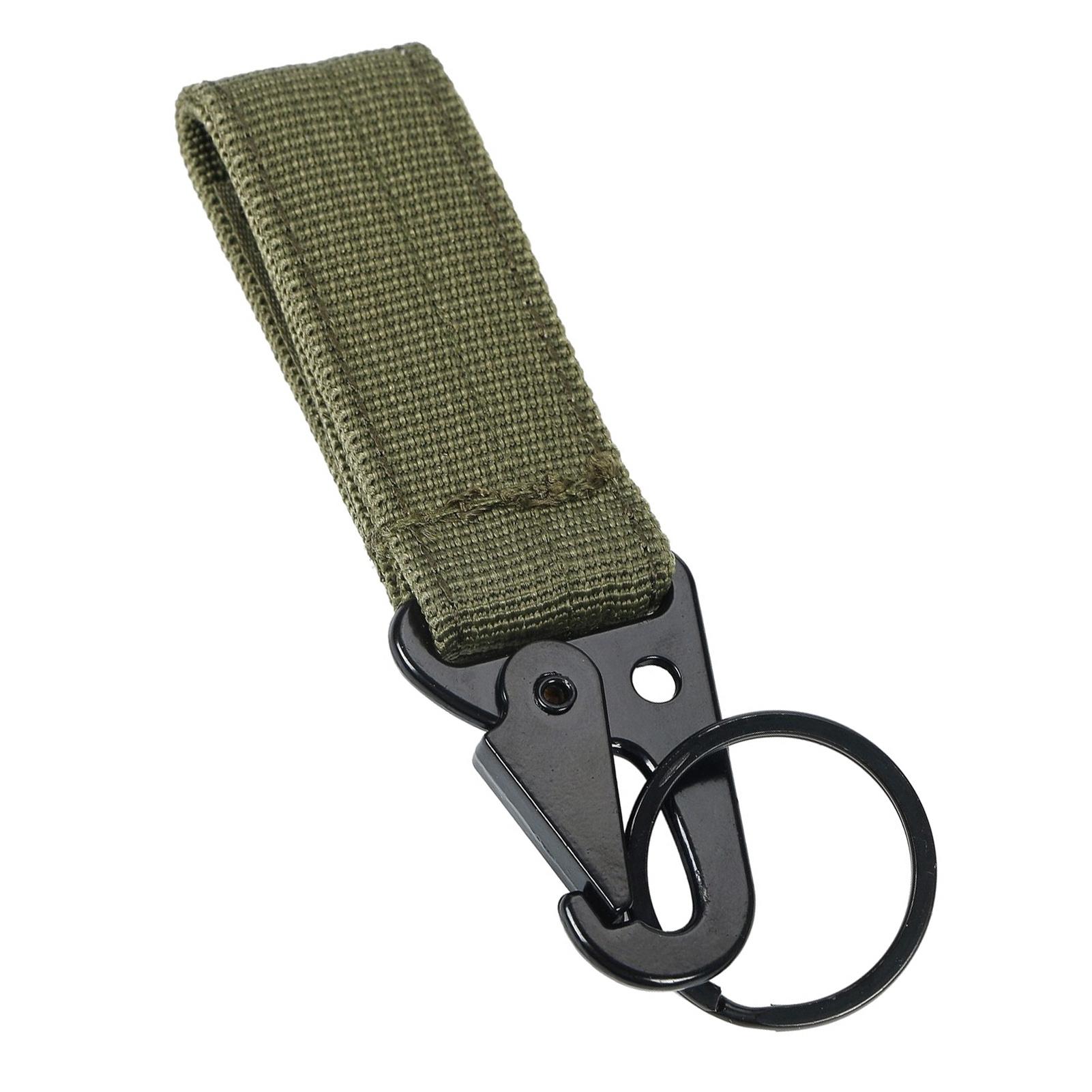 Outdoor Hanging Nylon Webbing Buckle Multifunctional Mountaineering Buckle Climbing Camping Tool Accessory Carabiner OD Green