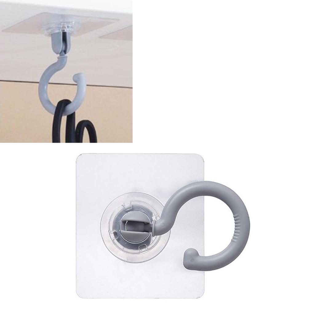 Adhesive Hook 360 Degree Rotating Seamless Hook Stable Plastic Coat Hook for Bathroom Dormitory Closets