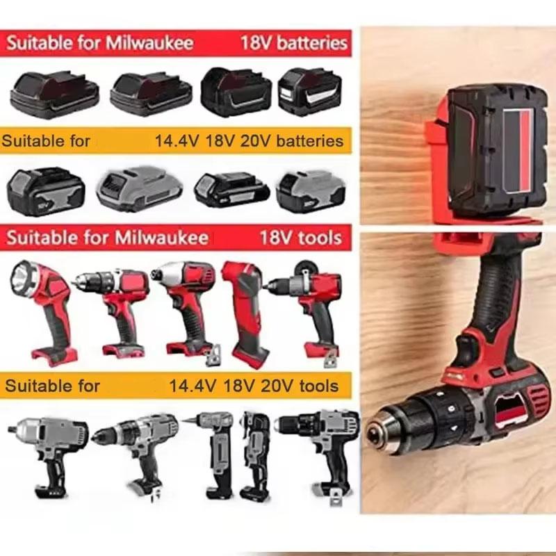 1/2PCS For Dewalt/Milwaukee 18V 20V Drill Tool and Battery Storage Bracket With Screws Wall-Mounted Storage Tool Holder