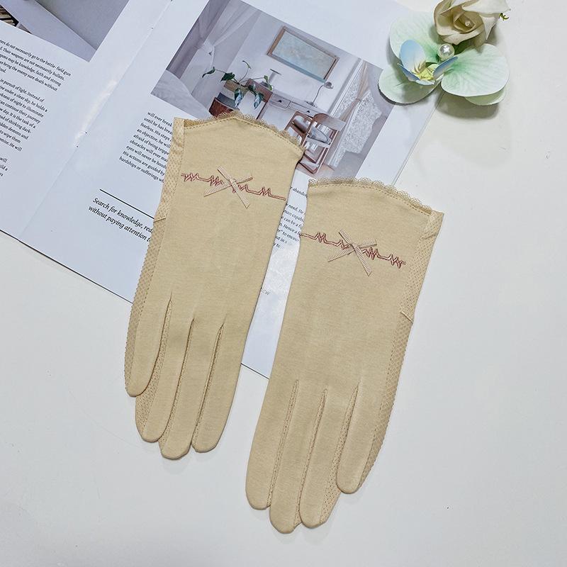 Women s Summer UV Protection Touchscreen Driving Gloves - Non-slip, Sun Protection абрикосовый