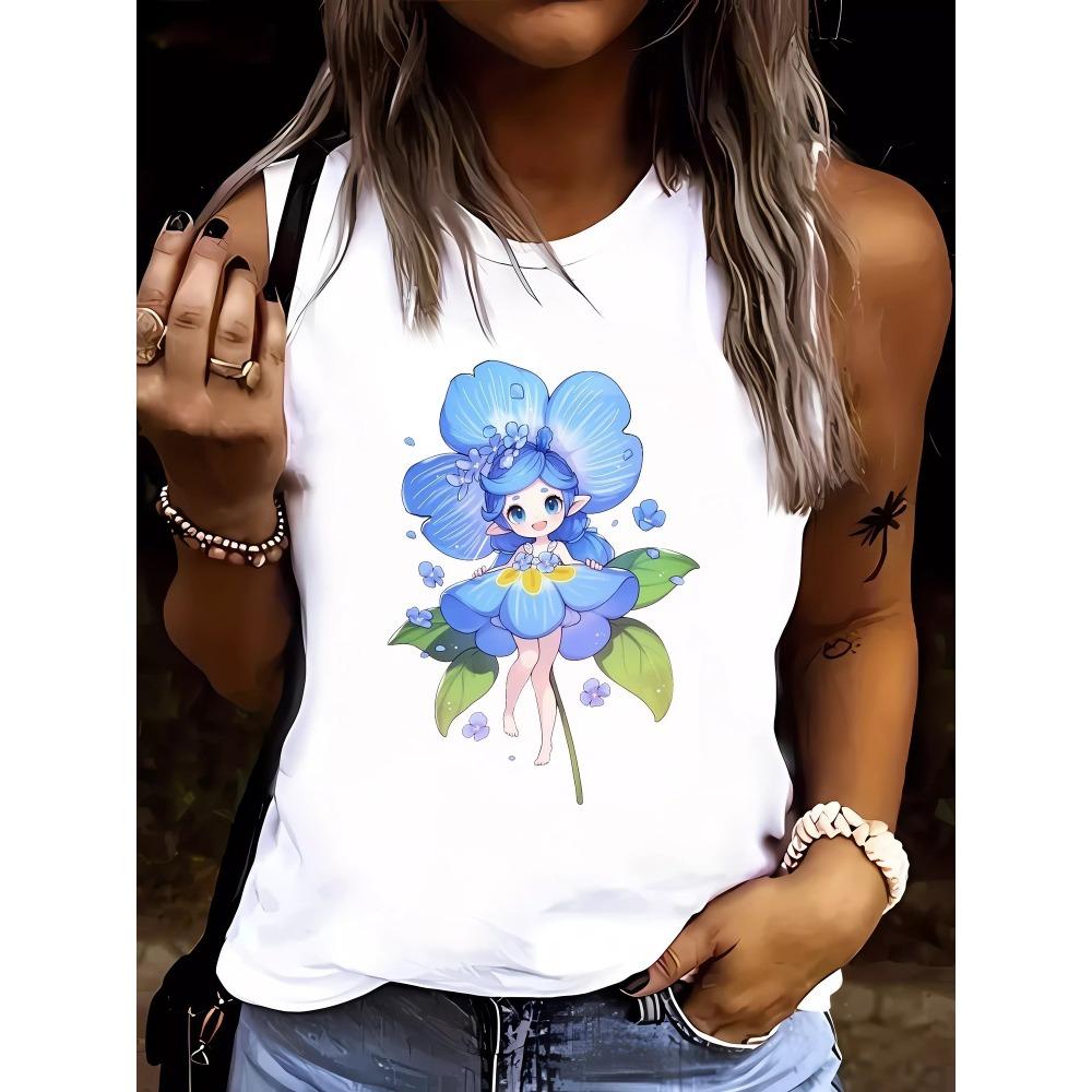 Religious Cross Print Women's Tank Top Summer Daily Casual Women's Sleeveless T-shirt Urban Street Ladies Fashion Tank Top
