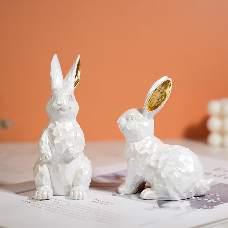 

Пасхальные Зайцы, Декорации, Маленькие Декоративные Статуэтки Зайцев из Смолы для Центра Стола, Декор для Дома, Весенний Пасхальный B