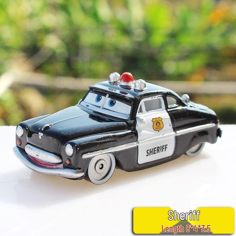 Pixar Cars Alloy Toy Set: McQueen, Mater, Sally, Sheriff Models