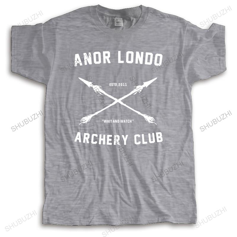 

homme streetwear short sleeve casual funny t shirt ANOR LONDO ARCHERY CLUB Brand Cotton crew neck T-shirt Drop Shipping 4XL
