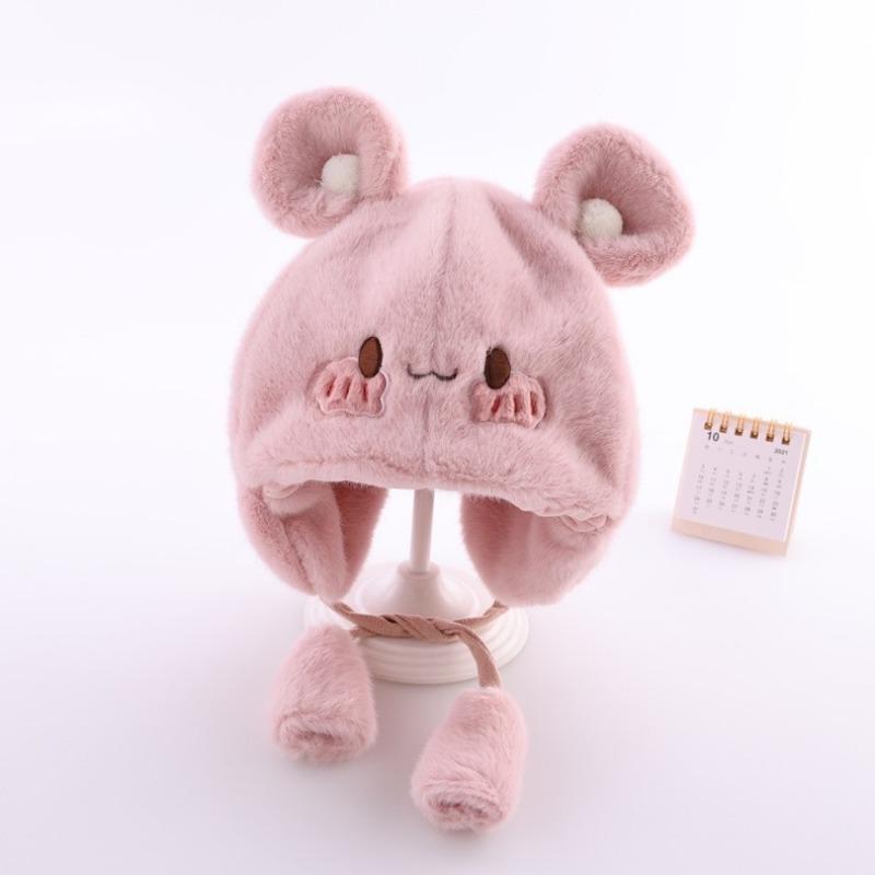0-6M Baby Hat Autumn and Winter Six-month Baby Hat Plush Winter Male Treasure Cute Super Cute Winter Princess Ear Protection