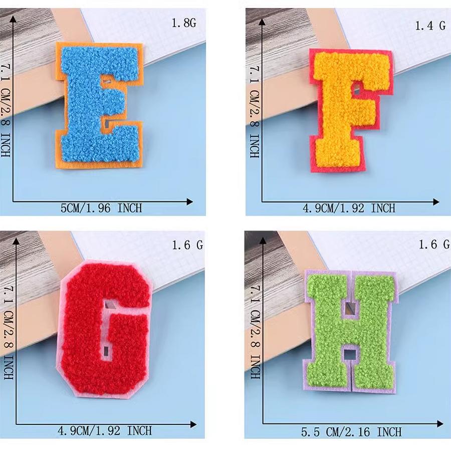 26Pcs English Alphabet Towel Embroidery Mixed Color Patch Handmade Repair For Clothes Accessories