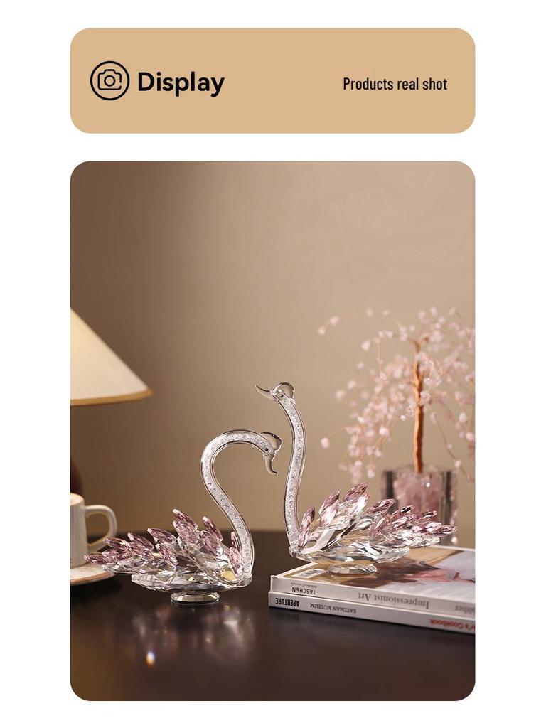Swan Crystal Wedding Souvenir - Elegant Decor Gift for Couples & Friends
