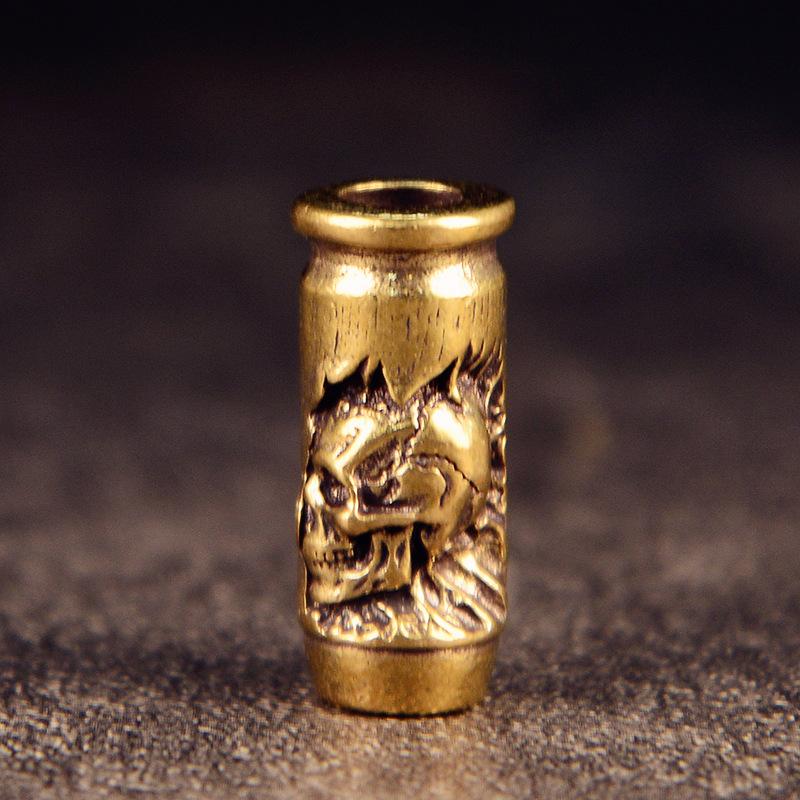 

1pc Skull Cross Bullet Brass Knife Beads EDC DIY Paracord Woven Bracelets Lanyard Key Chain Pendants Accessories Hangings Decors латунний
