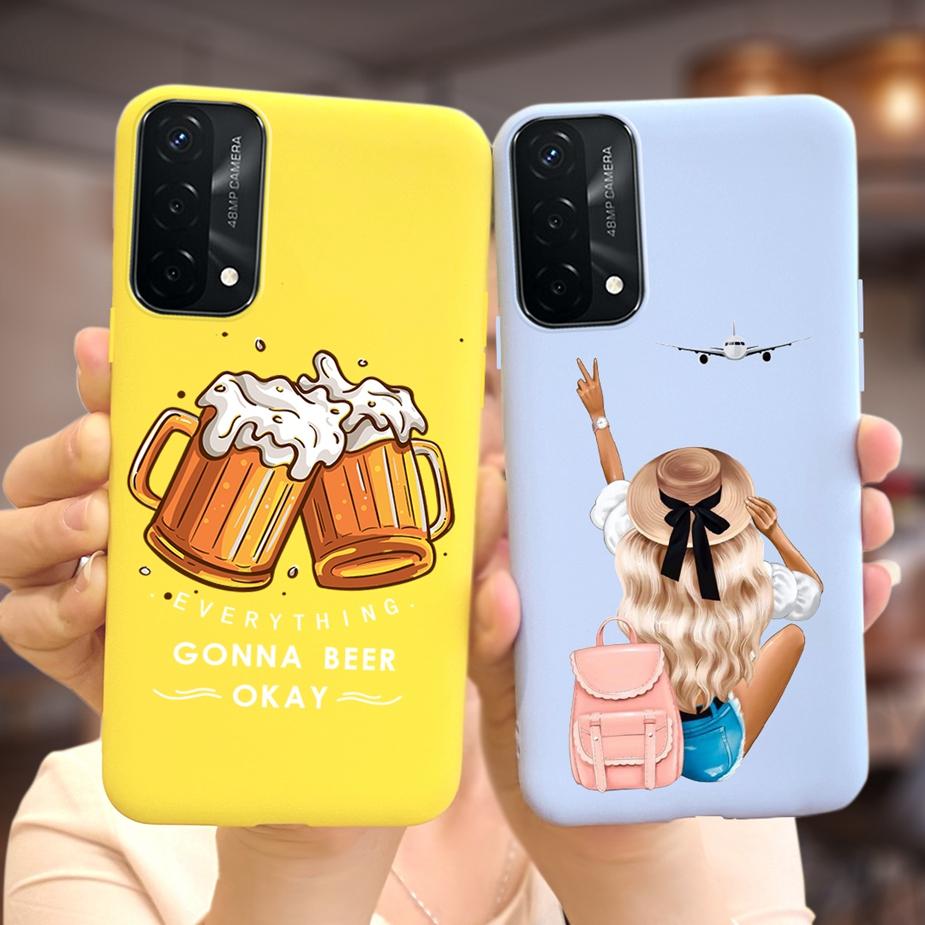For Oppo A74 4G Case Oppo A54 A94 Cute Fashion Panted Cover Soft TPU Phone Case For Oppo A94 A 54 74 OppoA54 OppoA94 Fundas Capa