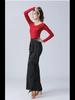 Women's High Waist Ruffled Wide-Leg Latin Dance Pants