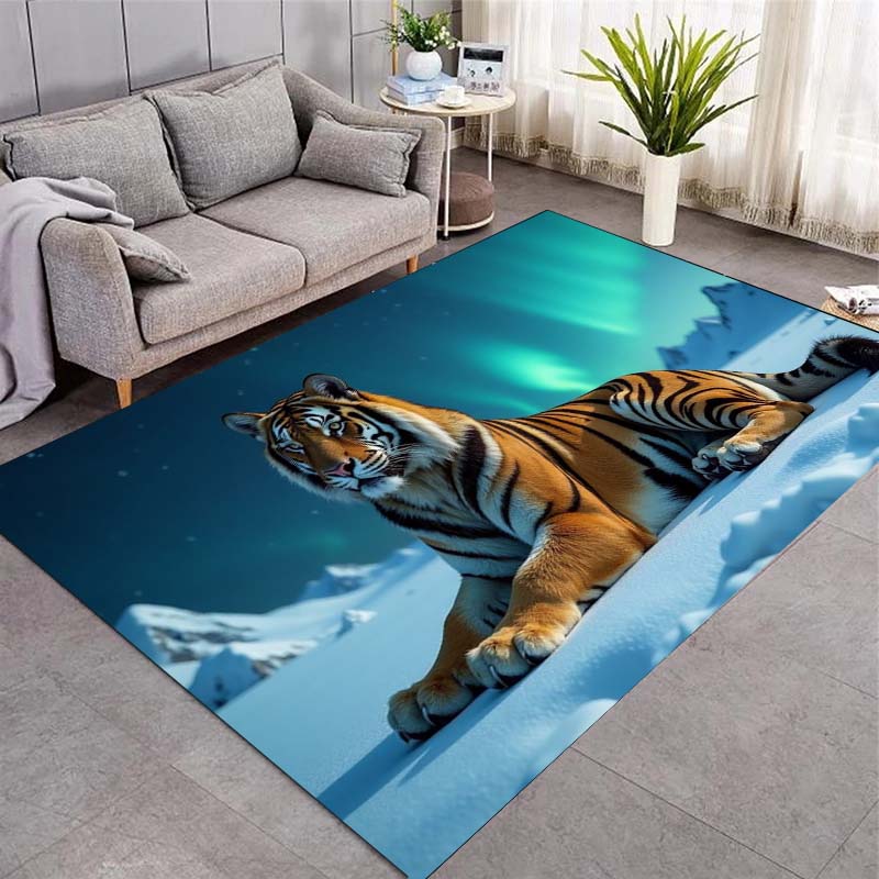 Lion Family Area Rug, African Savannah Wild Animal Non-Slip Floor Mat for Living Room Bedroom Entrance Game Room