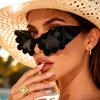 New Three-dimensional Black Rose Cat Eye Sunglasses Women's Retro Dark Exaggerated Street Shooting Vacation Sunglasses