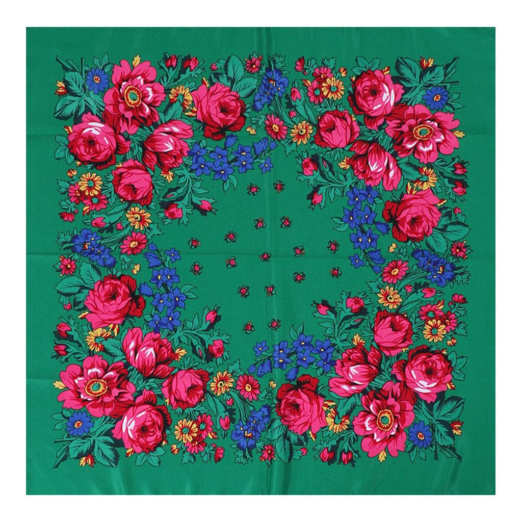 Luxury Hijab Hair Bands Square Cotton Scarf For Women Neckerchief Female Rose Pattern Shawl Headband Fashion Wraps Bandana