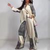 2025 European and American Print Women Cardigan Print Top and Pants Commuter Leisure Set
