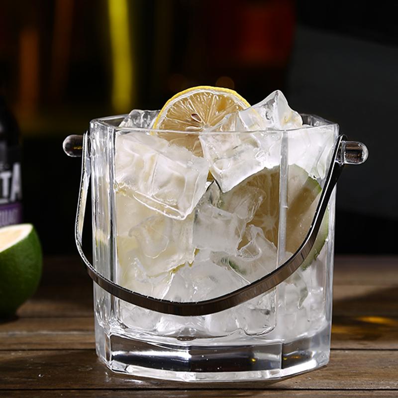 900ml 2pcs Set Red Wine Beer Cocktail Buckets Insulated Transparent Glassware Glass Champagne Barrel Bar KTV Ice Granule Bucket