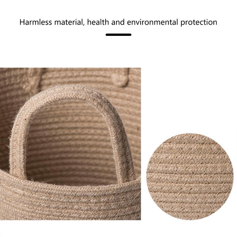 Spacious Handwoven Cotton Rope Basket Delicate Cotton Rope Large Woven Basket Versatile Home Organization Stand Holder