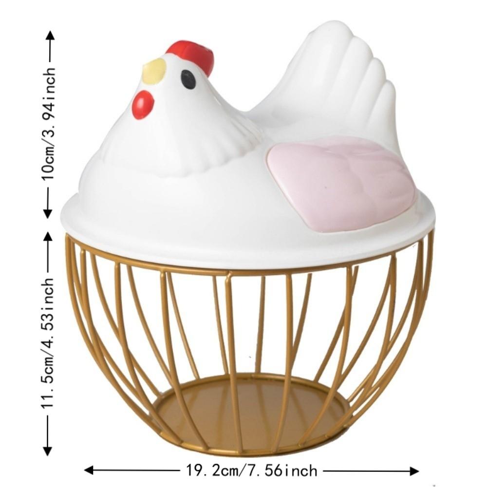 Rustic Egg Container Storage Hollow Iron Basket Hen Shape Egg Basket Kitchen Accessories
