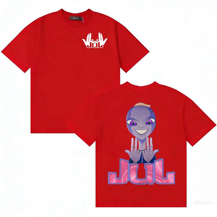 

Rapper Jul Cartoon Bootleg Tee Tshirts Unisex Women Oversized Y2K Tshirt Cotton Fans Gift Shortsleeved Casual T Shirt Teenagers S