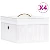 VidaXL Bamboo Storage Boxes 4 Pcs White