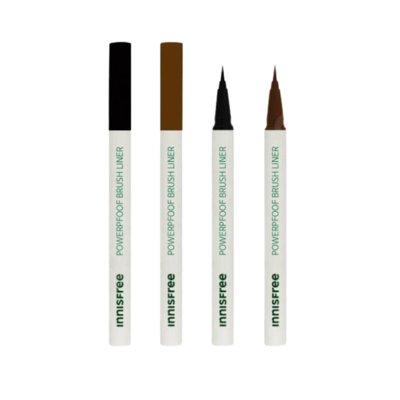 Innisfree Powerproof Brush Liner 0.6g | Waterproof & Smudge-Proof Eyeliner with Slim Brush Tip [Black / Brown]