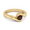 Garnet Modern Bypass Band Ring - 925 Sterling Silver Gold Vermeil