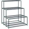 4-Tier Plant Stand, 110 cm High Flower Stand with 24 Clips, Plant Shelf Made of Steel Dark Green