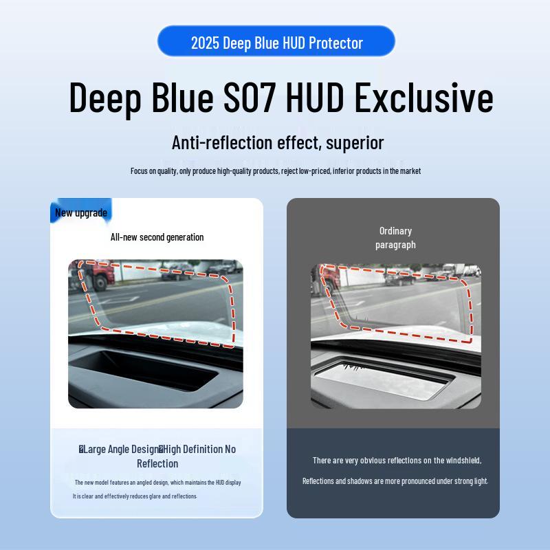 Deep Blue S07 HUD Protective Cover for 26 Car Models - Interior Accessory and Decorative Modification