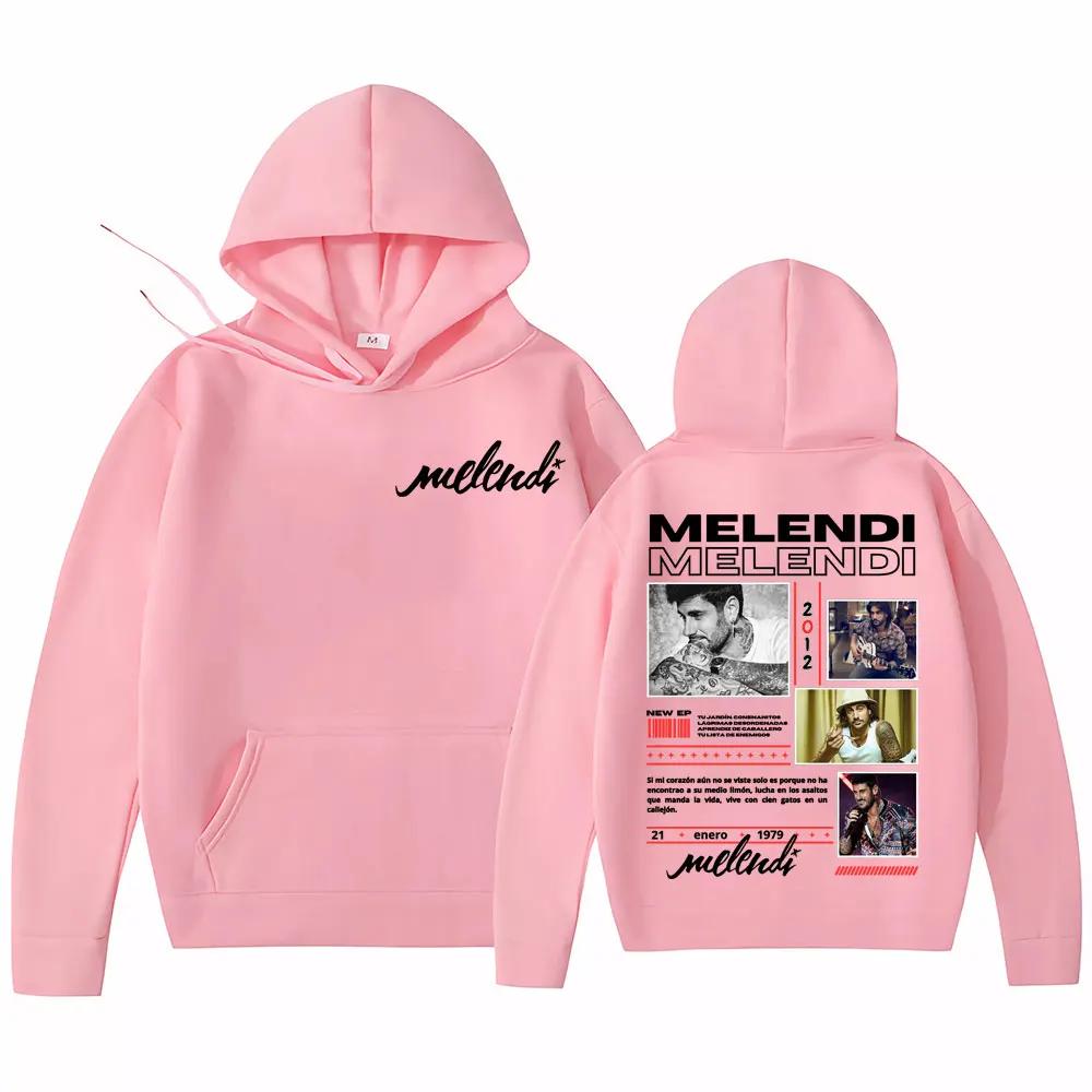 Rapper Melendi Album 2025 Tour Merch Sweatshirt Men Women Fashion Hip Hop Gothic Retro Hoodies Casual Fleece Oversized Pullovers