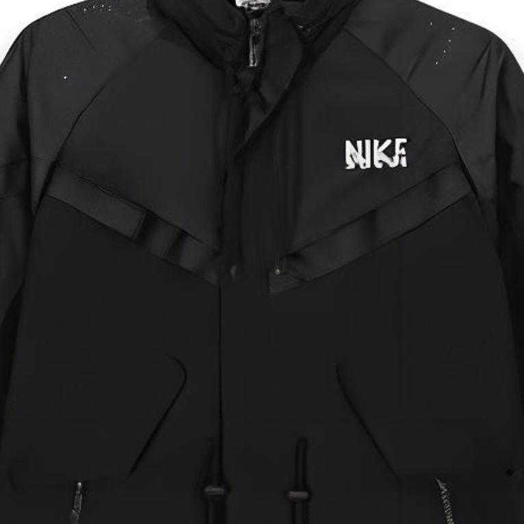Nike X Sacai Funnel-Neck Oversized Shell Trench Coat Asia Sizing 'Black' Men's DQ9028-010