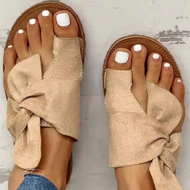 

2 Summer new women s shoes, bow cover toe large size new women s slippers 43 хаки
