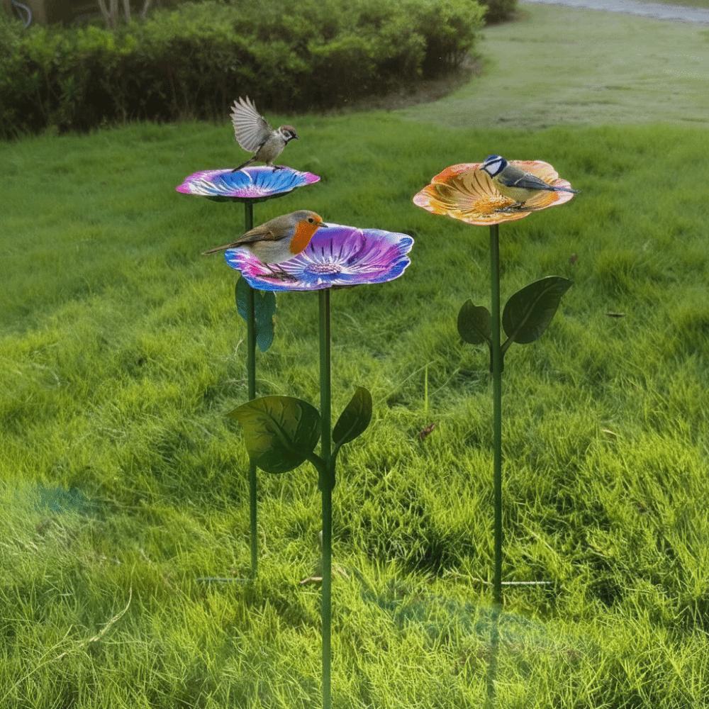 Large Capacity Flower Shaped Bird Bath Convenient Bird Feeding Dish Bird Water Bowl Hummingbird