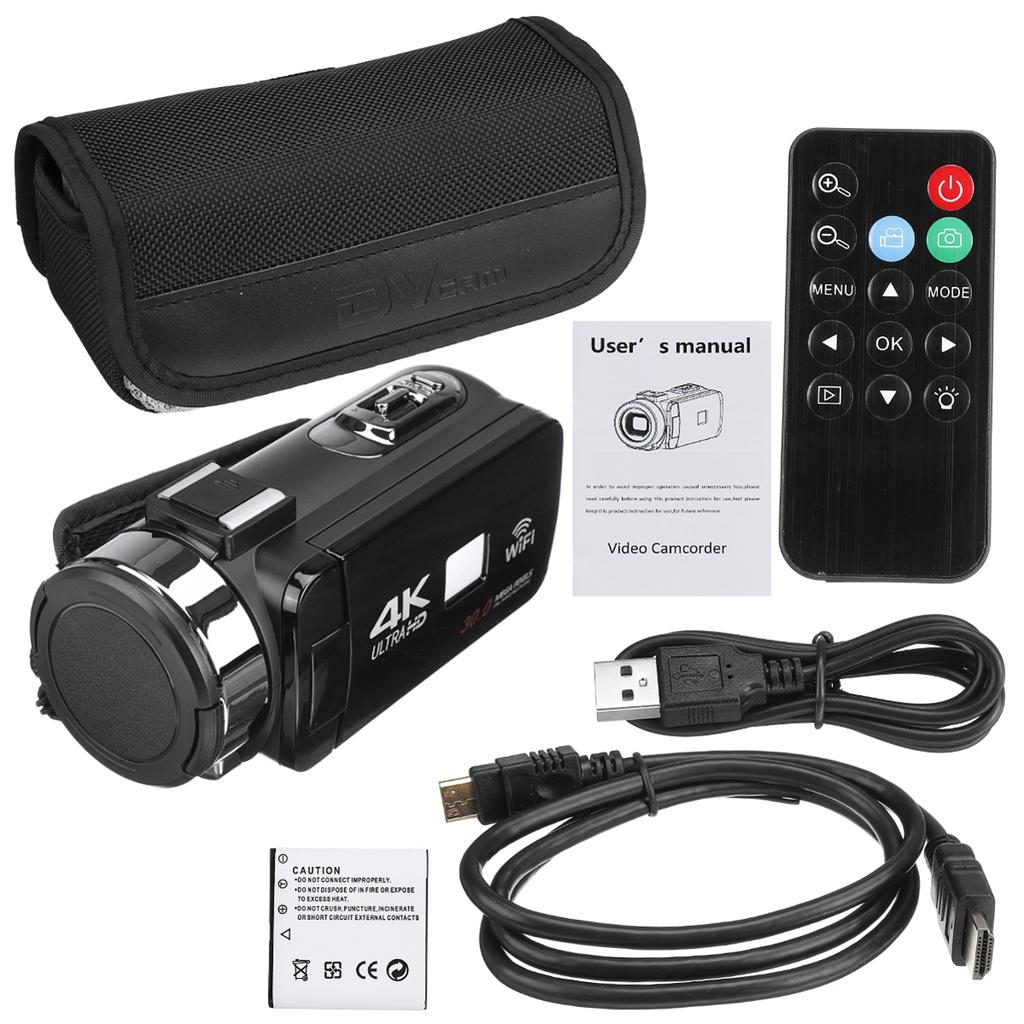 Professional 4K Full HD Camcorder Vlog Video Camera WIFI LCD Digital Camcorder Support External Lens and Microphone Stabilizer NEW