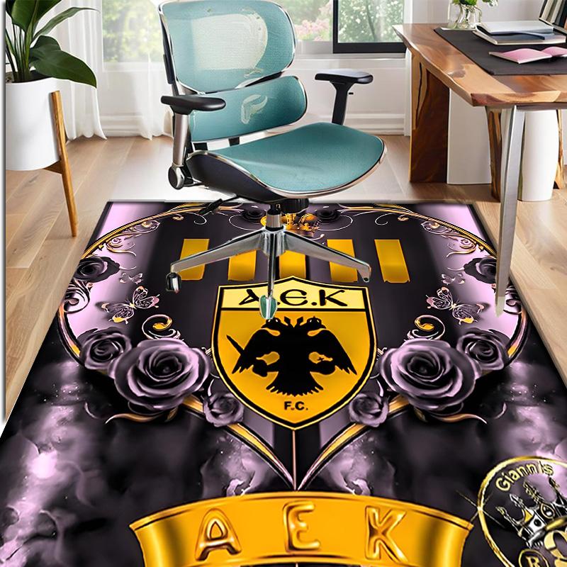 AEK Athens FC Pattern Rug, Indoor/Outdoor Mat, for Picnic, Gameroom, Bedroom, Office, Living Room, Home Decor Carpet, Birthday Gift