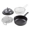 Kai Corporation Deep Frying Steaming and Set Multi-Purpose Pan, 24cm, Gas/Induction Compatible, Dome-Shaped, 2-Tier, Dish, Drainer, Colander, 4-Piece